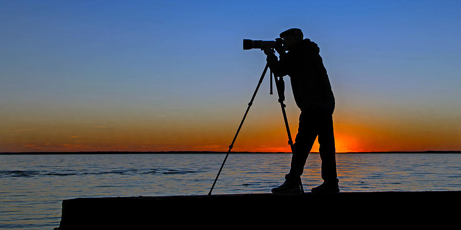 Photographer at Sunset Photograph by Jerry Gammon