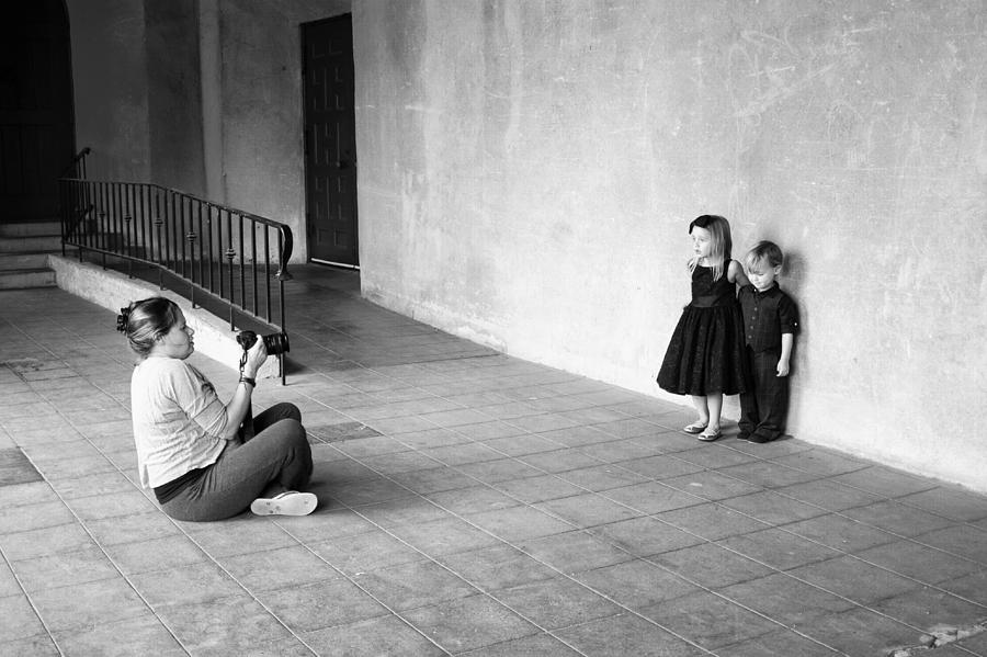 Photographer with children Photograph by Hugh Smith