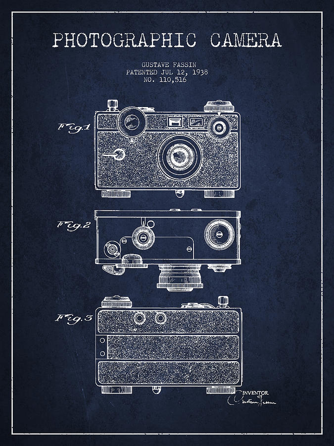 Photographic Camera Patent Drawing From 1938 Digital Art