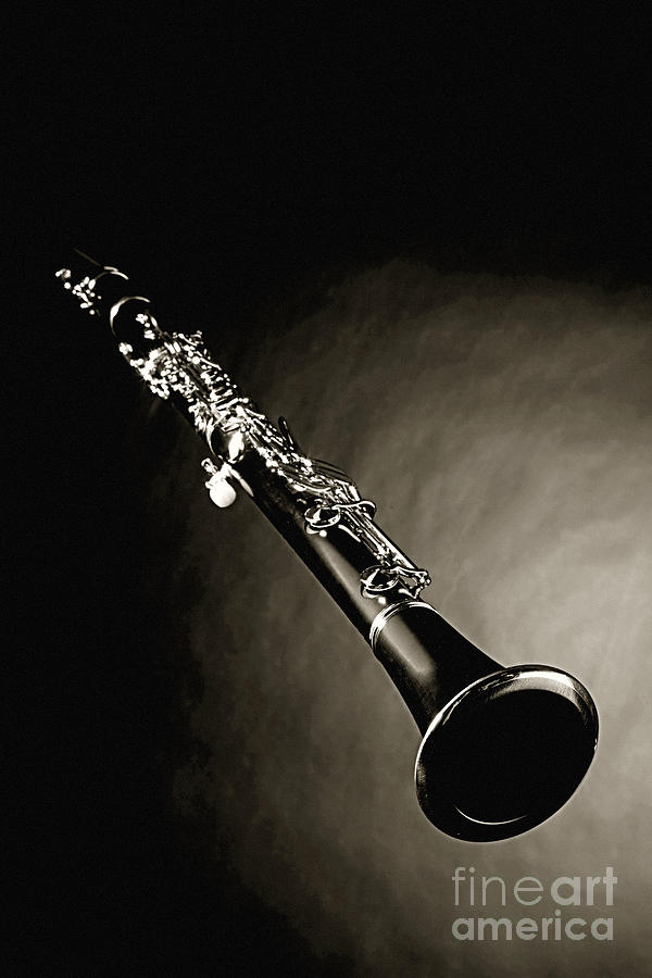Photographic of a Clarinet Music Instrument in Sepia 3011.03 Photograph by M K Miller