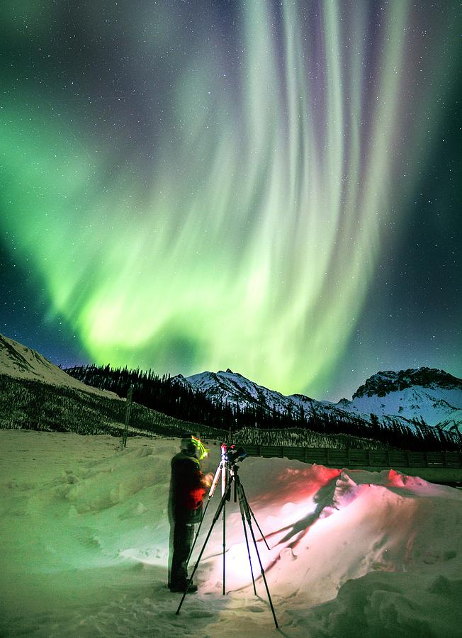 Photographing The Aurora In Alaska Photograph by Chris Madeley/science Photo Library