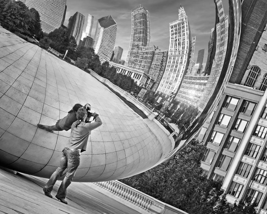 Photographing the Bean - Cloud Gate - Chicago Photograph by Nikolyn McDonald