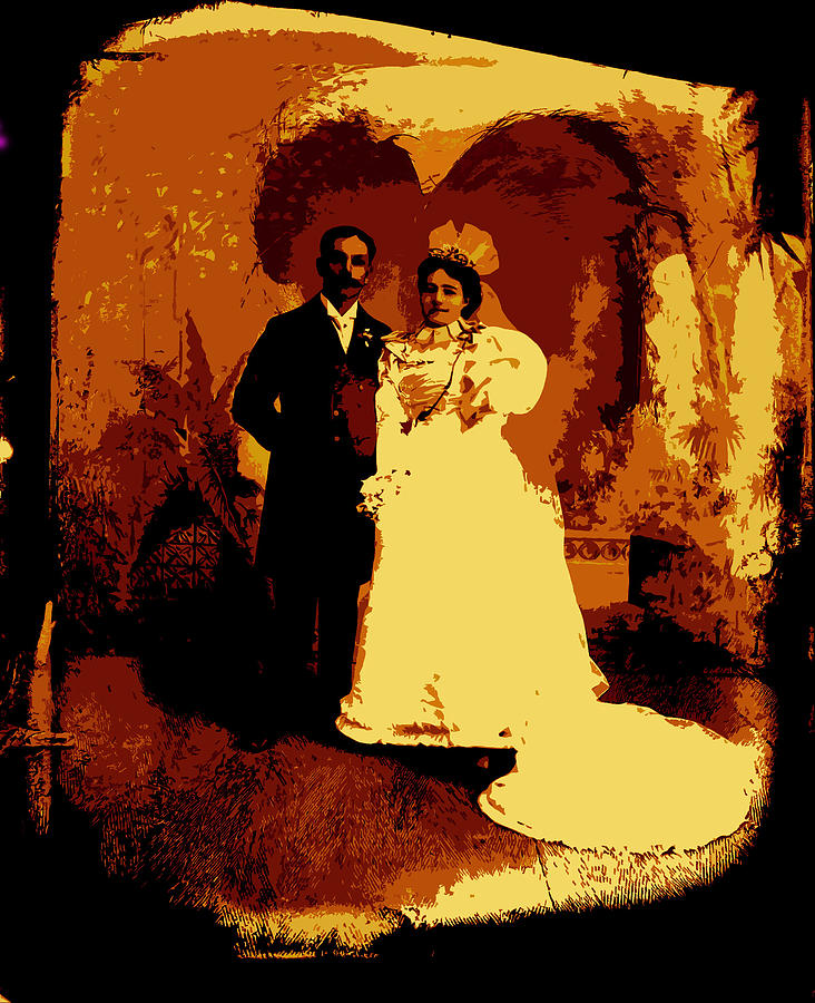 Photography homage Henry Buehman Mexican wedding  c.1884 Tucson AZ toned color added 2009 Photograph by David Lee Guss