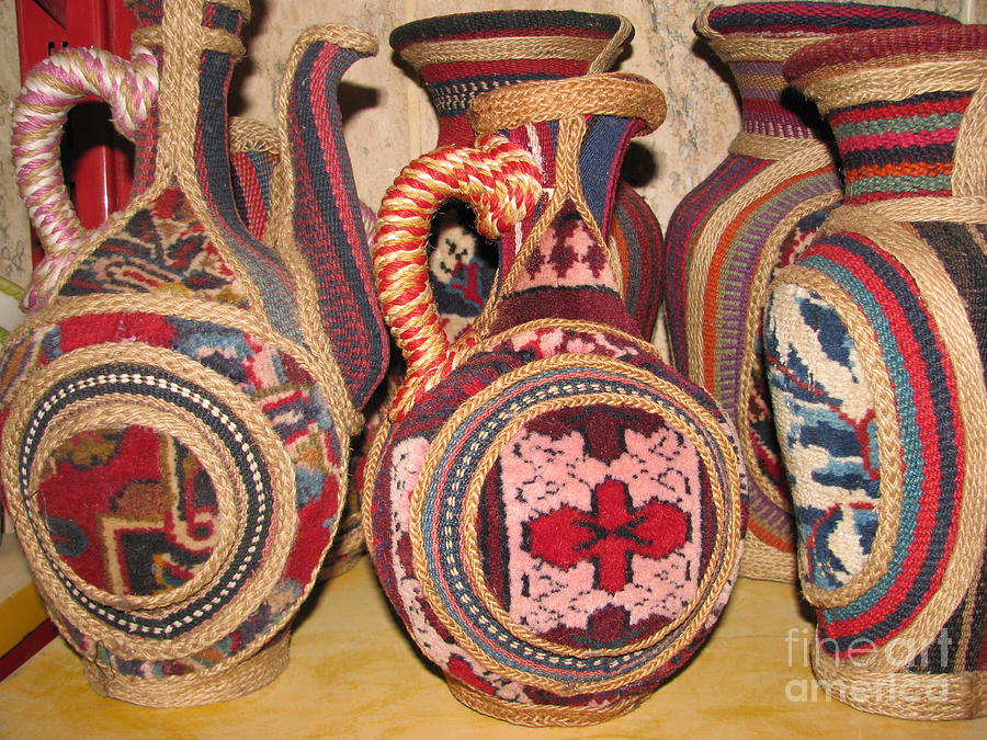 Persian Carpet Design Ceramic Art - Photos of Persian vase made of Antique Rug Kilim Jajim and Hemp by Persian Art Persian Carpet Design Ceramic Art - Photos of Persian vase made of Antique Rug Kilim Jajim and Hemp by Persian Art