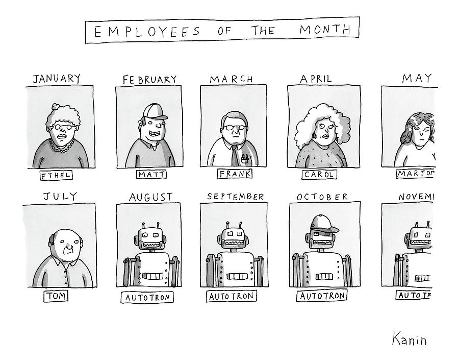 Photos Of The Employees Of The Month. Beginning Drawing by Zachary Kanin