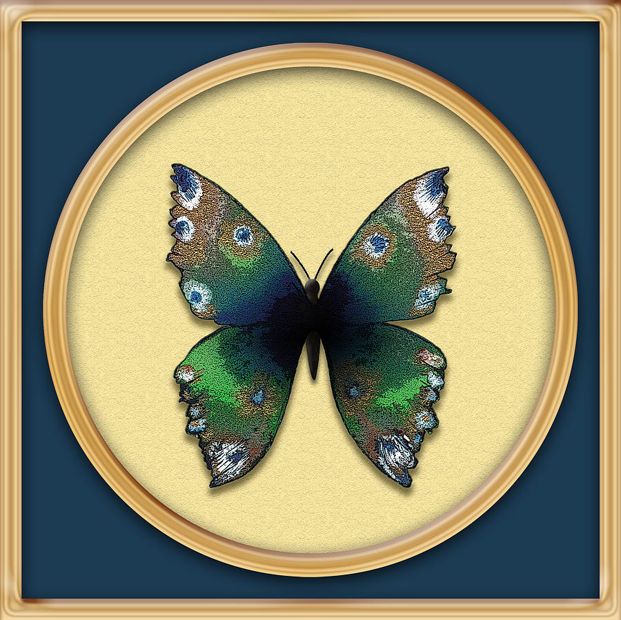 Phthalo Butterfly Painting by Deborah Runham