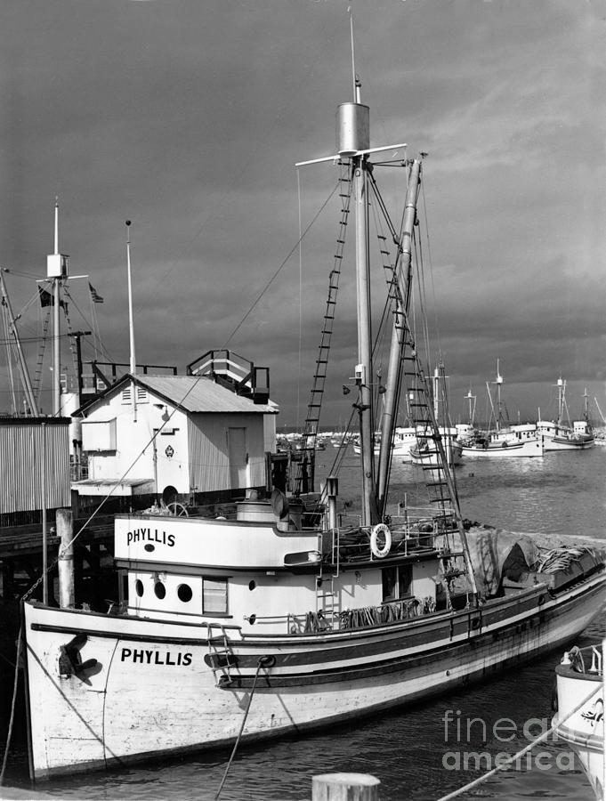 Boat Photograph - Phyllis Purse seiners Monterey California circa 1940 by Monterey County Historical Society