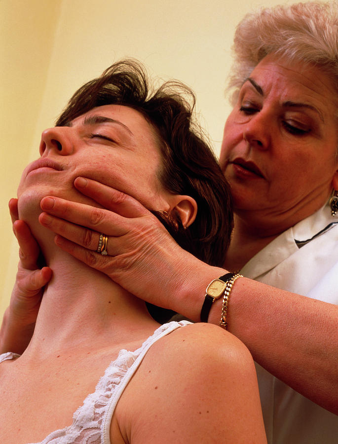 Physiotherapist Manipulates Female Patients Neck Photograph by Science Photo Library Physiotherapist Manipulates Female Patients Neck Photograph by Science Photo Library