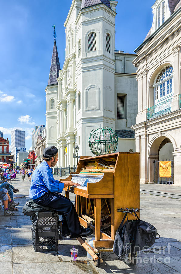 New Orleans Photograph - Pianist of Jackson Square - NOLA by Kathleen K Parker