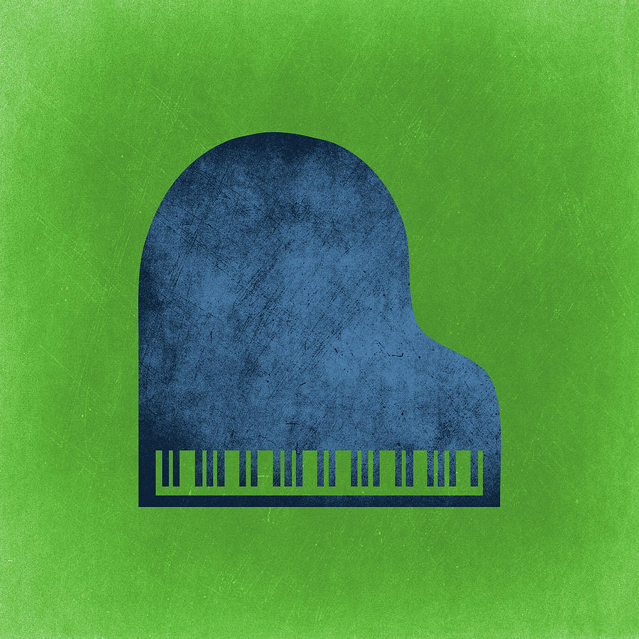 Music Digital Art - Piano Blues by Flo Karp
