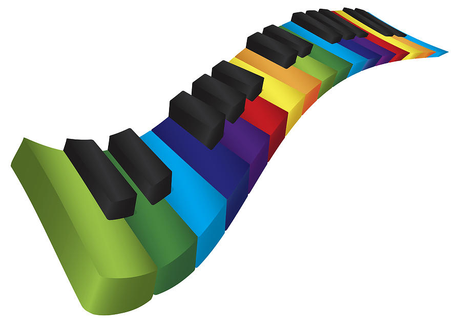 Piano Colorful Wavy Keyboard 3D Illustration Photograph by Jit Lim Rainbow Piano Backgrounds