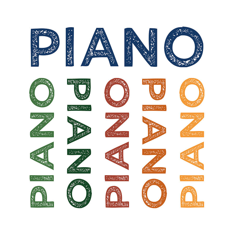 Piano Digital Art - Piano Cute Colorful by Flo Karp
