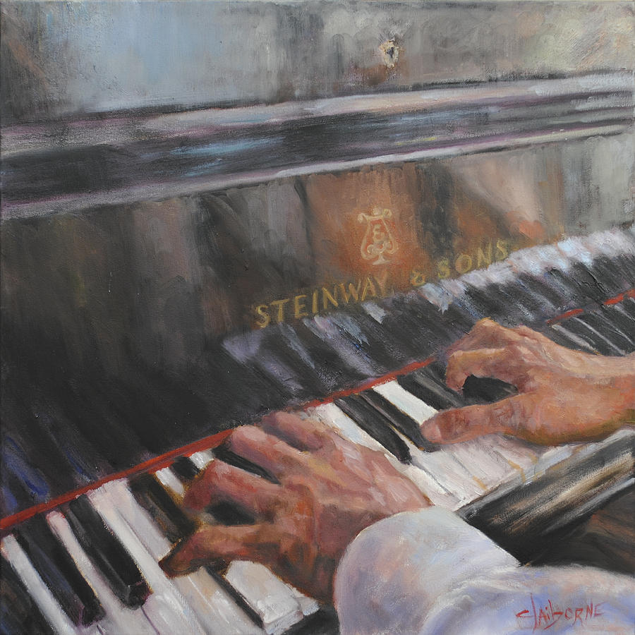 Piano Hands Painting by Claiborne Hemphill-Trinklein