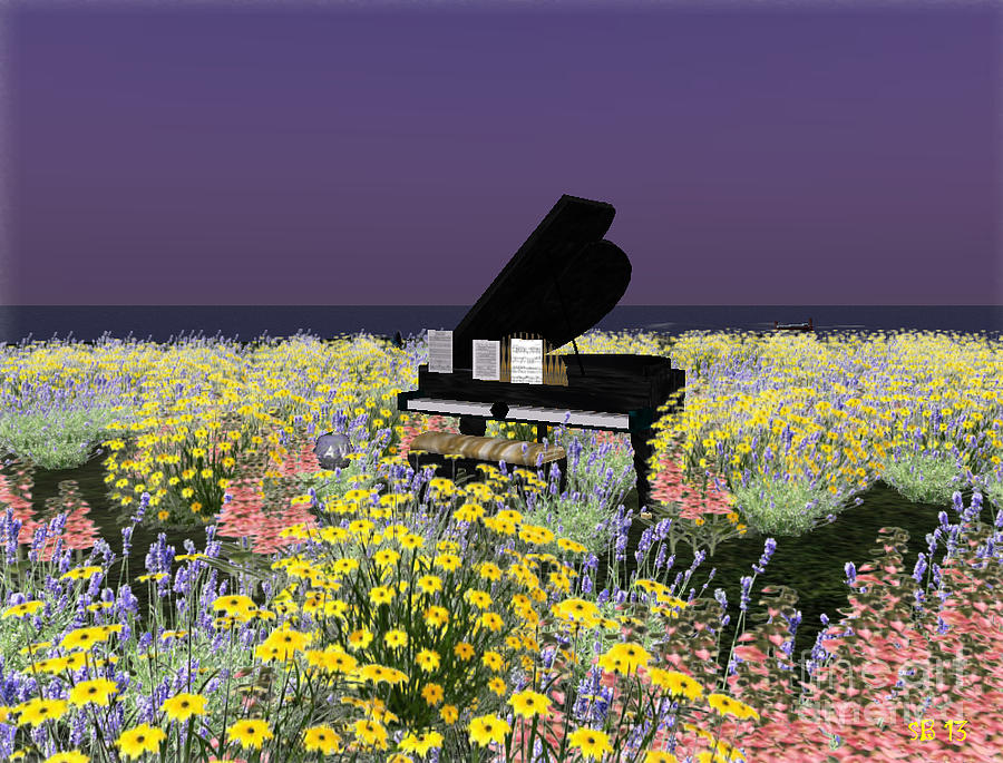 Piano in spring Digital Art by Susanne Baumann