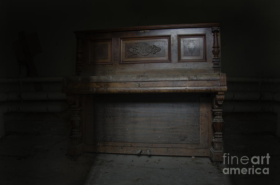Piano in the dark Photograph by Steev Stamford
