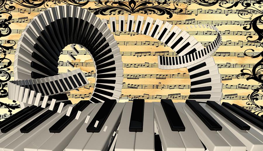 Piano Keys Digital Art - Piano Keys  by Louis Ferreira