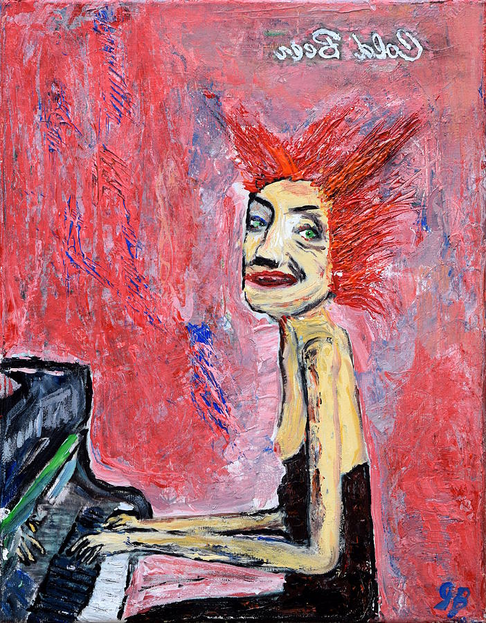 Abstract Painting - Piano Lady by John Barney