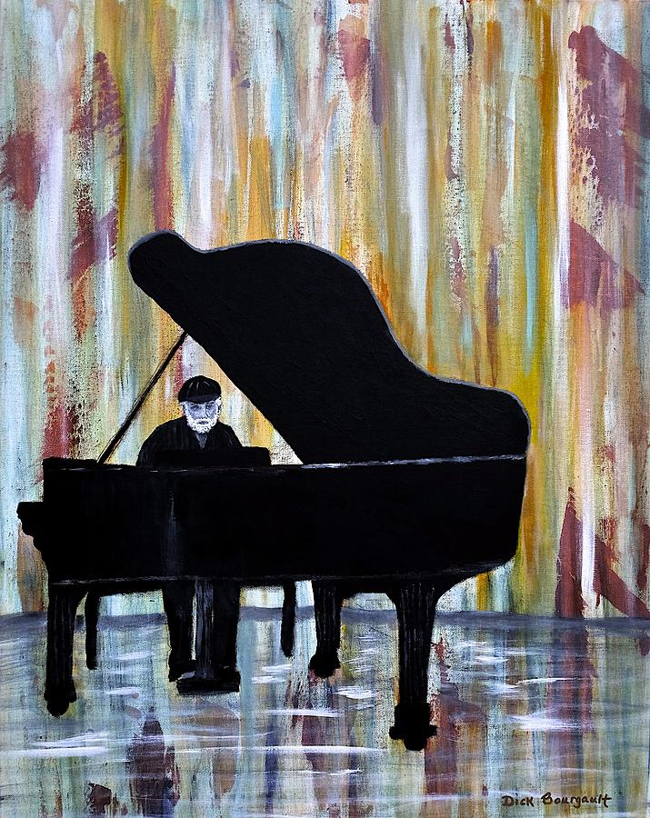 Piano Man Painting by Dick Bourgault