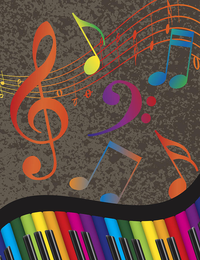 colorful musical notes border