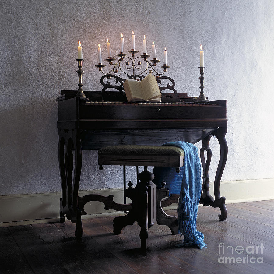 Piano with candelabra Photograph by Kathleen Gauthier