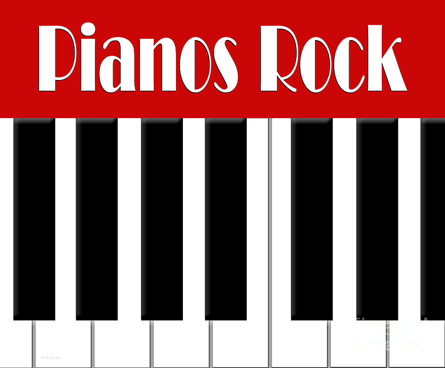 Pianos Rock In Red 2 Digital Art by Andee Design
