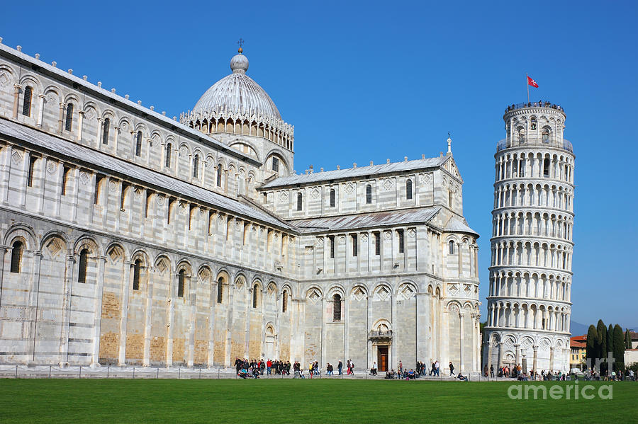 Architecture Photograph - Piazza dei Miracoli with the Leaning Tower in Pisa by Kiril Stanchev