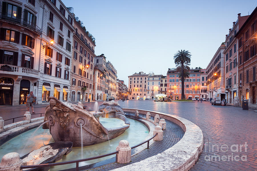 Piazza di spagna at night - Rome - Italy Photograph by Matteo Colombo