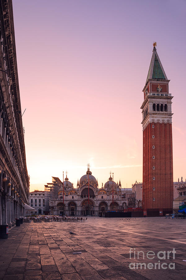 Piazza San Marco at sunrise - Venice Photograph by Matteo Colombo