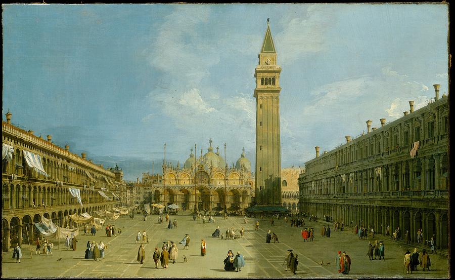 Oil Paint Painting - Piazza San Marco by Canaletto