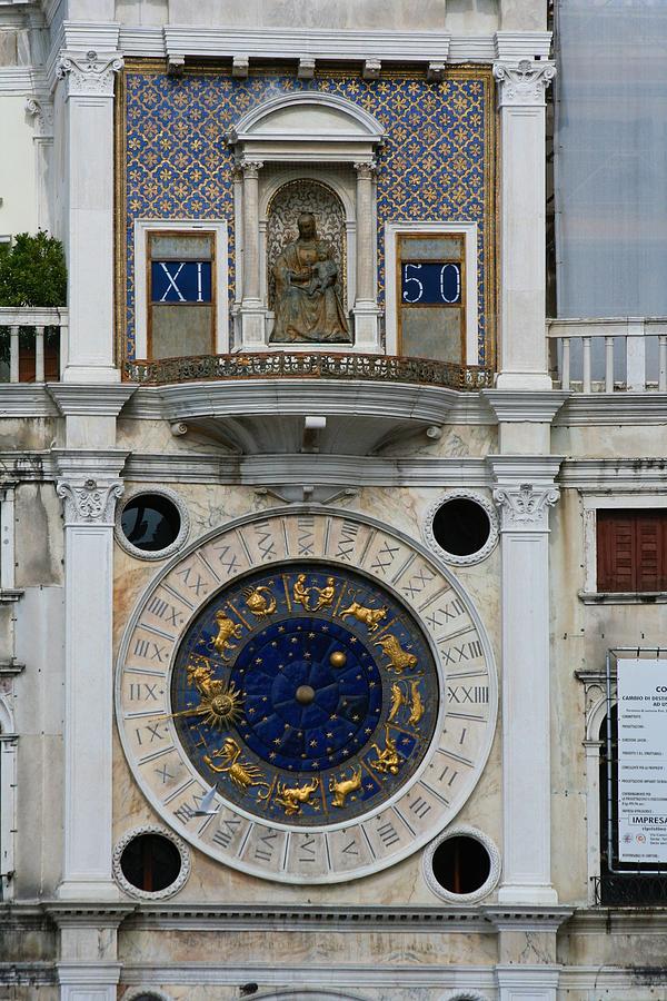 Piazza San Marco Clock Photograph by Allan Morrison