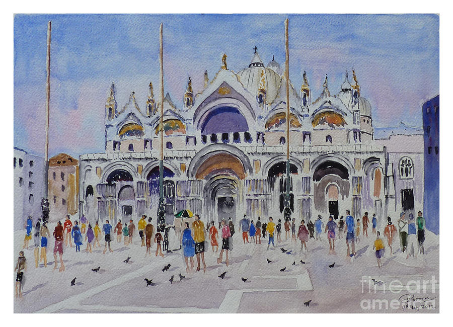 Piazza San Marco Painting by Godwin Cassar