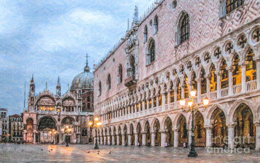 Piazza San Marco Venice Digital Art by Liz Leyden