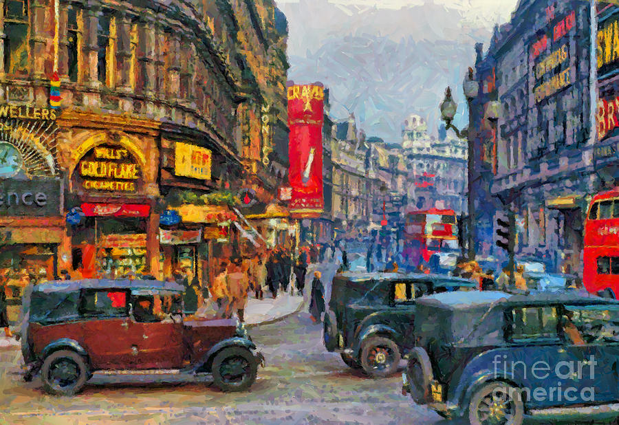 Picadilly Circus Painting by Vincent Monozlay