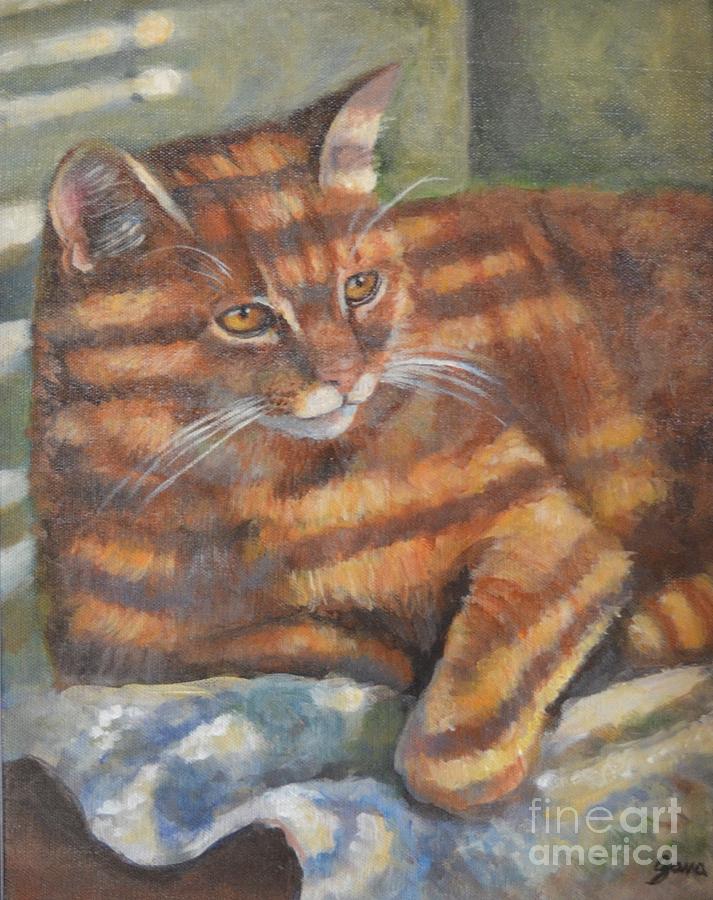 Orange Cat Painting - Picasso by Jana Baker Orange Cat Painting - Picasso by Jana Baker