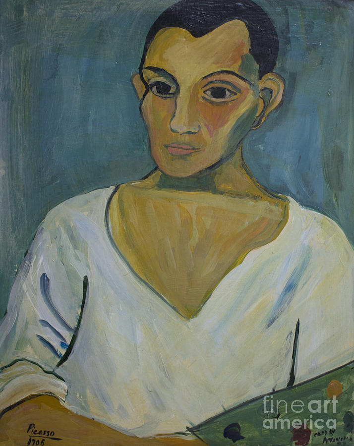 Picasso Painting - Picasso Self Potrait 1906 Copy by Avonelle Kelsey