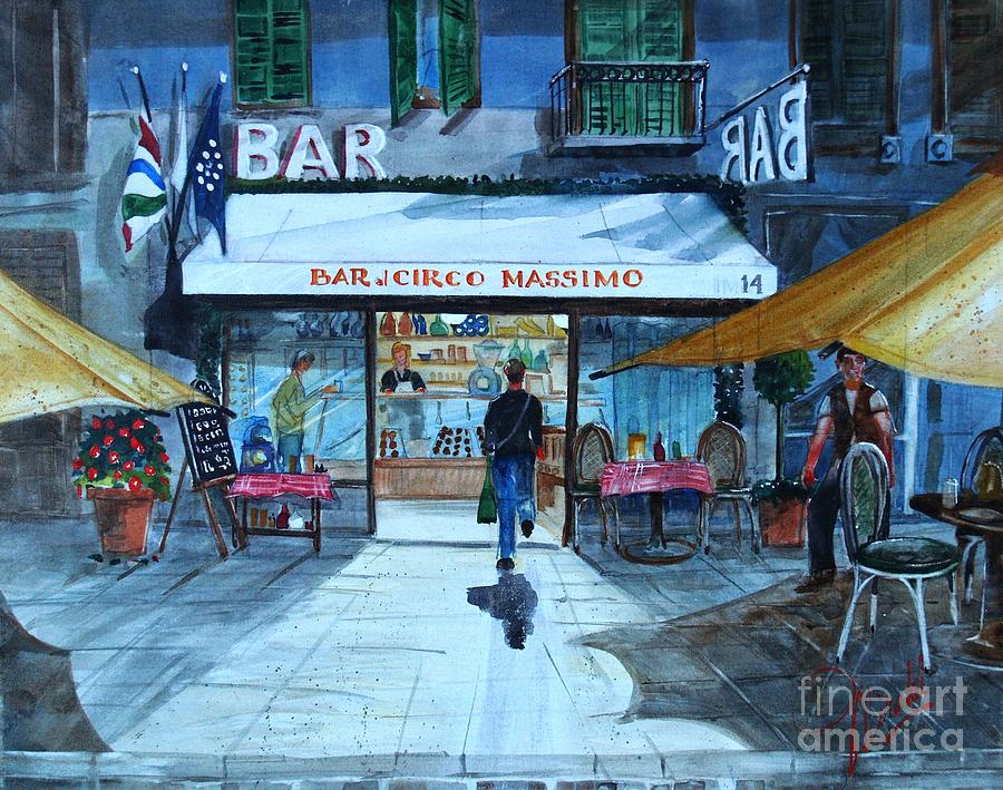 Piccolo Bar Circo Massimo Painting by Gerald Miraldi