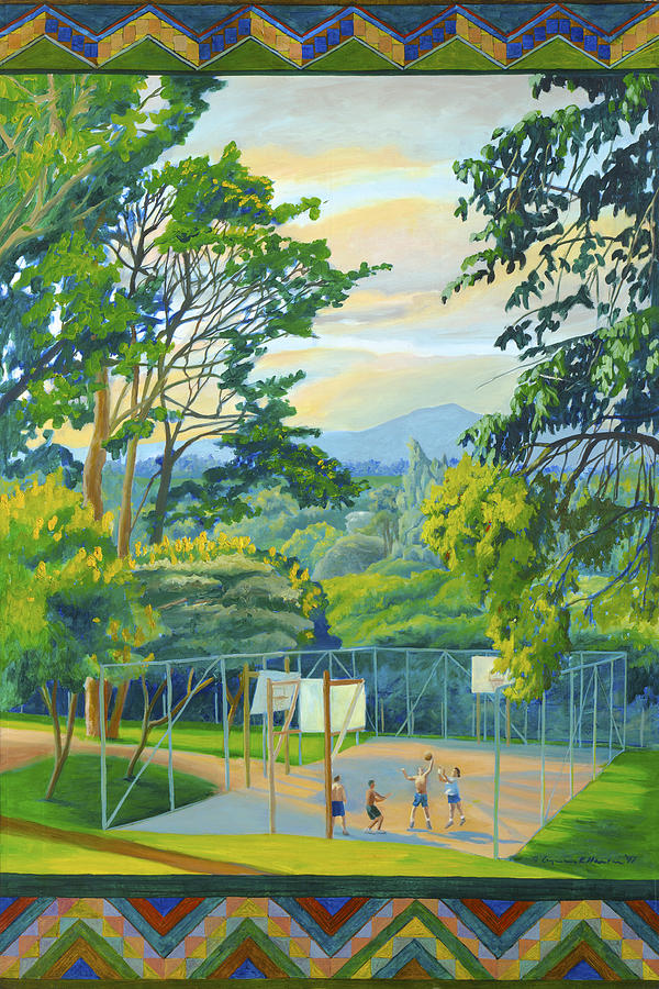 Pick Up Game in the Summer Painting by Lynn Hansen