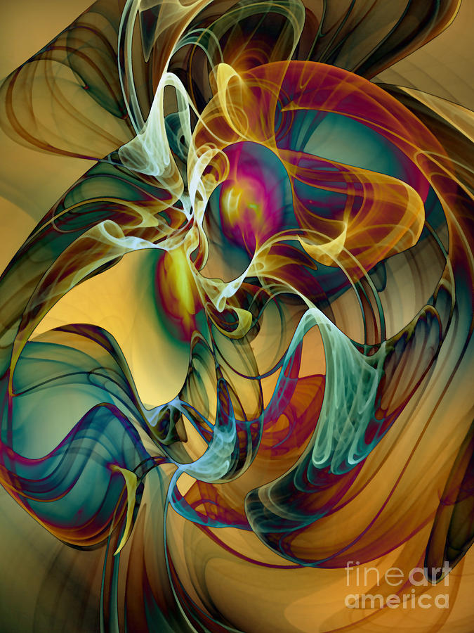 Abstract Digital Art - Picked up by the Wind by Klara Acel