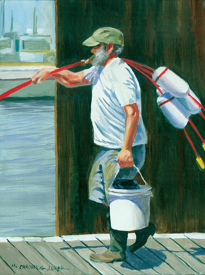 Boat Painting - Pickin Up Sticks by Marguerite Chadwick-Juner