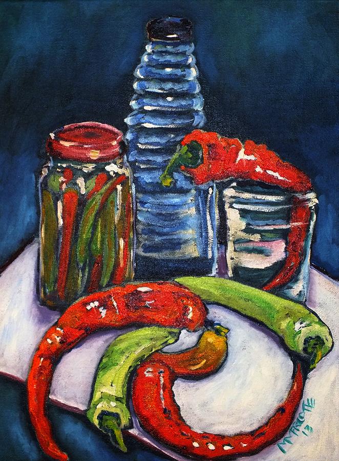 Pickled Hot Peppers Painting by Michelle Marcotte - Fine Art America