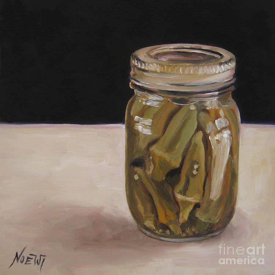 Pickled Okra Painting by Jindra Noewi