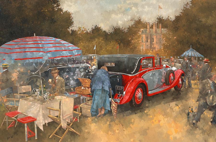 Summer Photograph - Picnic At Althorp Oil On Canvas by Peter Miller