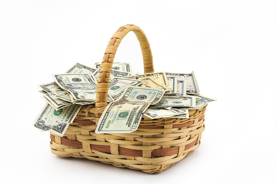 Picnic Basket Full Of Money Photograph by Keith Webber Jr