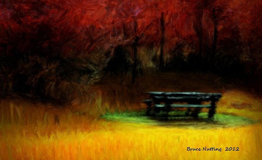 Picnic in the Fall Painting by Bruce Nutting