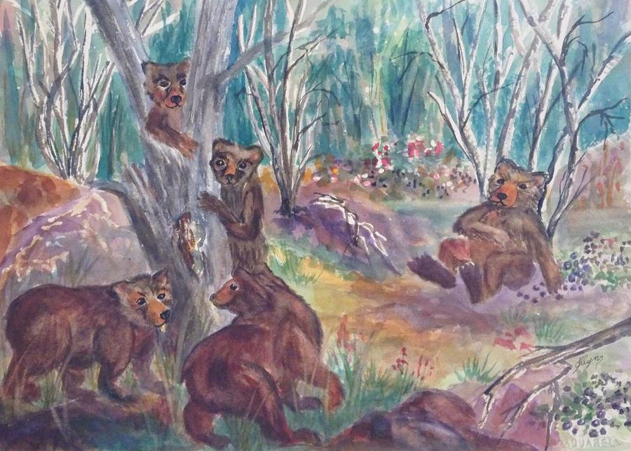 Picnic in the Woods Painting by Ellen Levinson