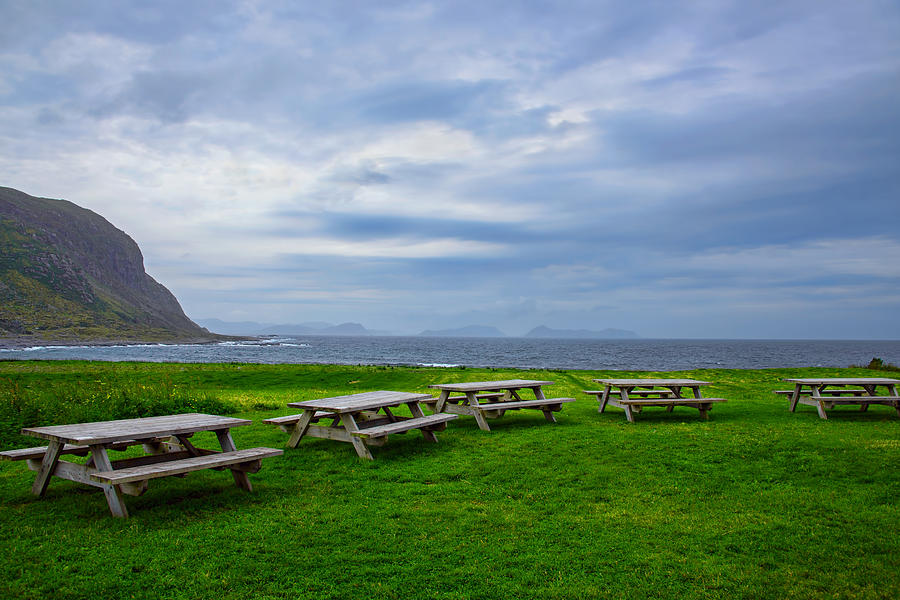 Picnic Site By The Ocean Photograph