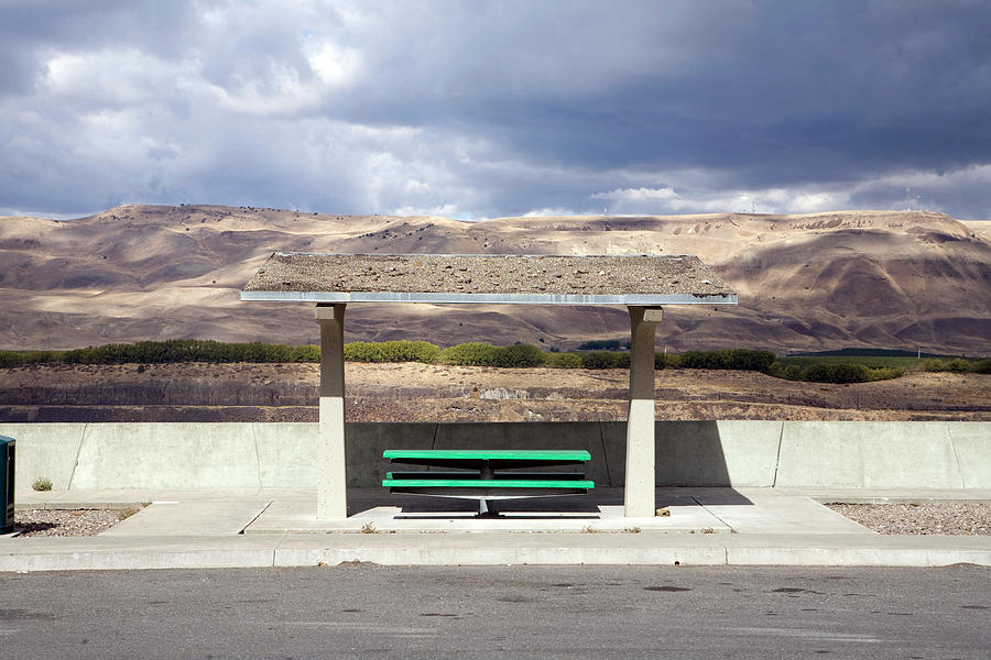 Clouds Photograph - Picnic Table Over Looks Columbia River by Heath Korvola Clouds Photograph - Picnic Table Over Looks Columbia River by Heath Korvola