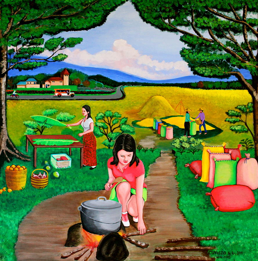 Picnic With The Farmers Painting