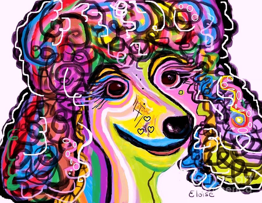 Picture Perfect Poodle  Painting by Eloise Schneider Mote
