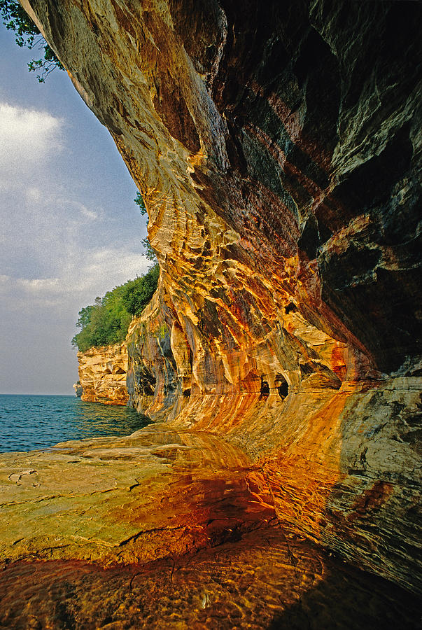 Pictured Rocks cave Photograph by Dennis Cox